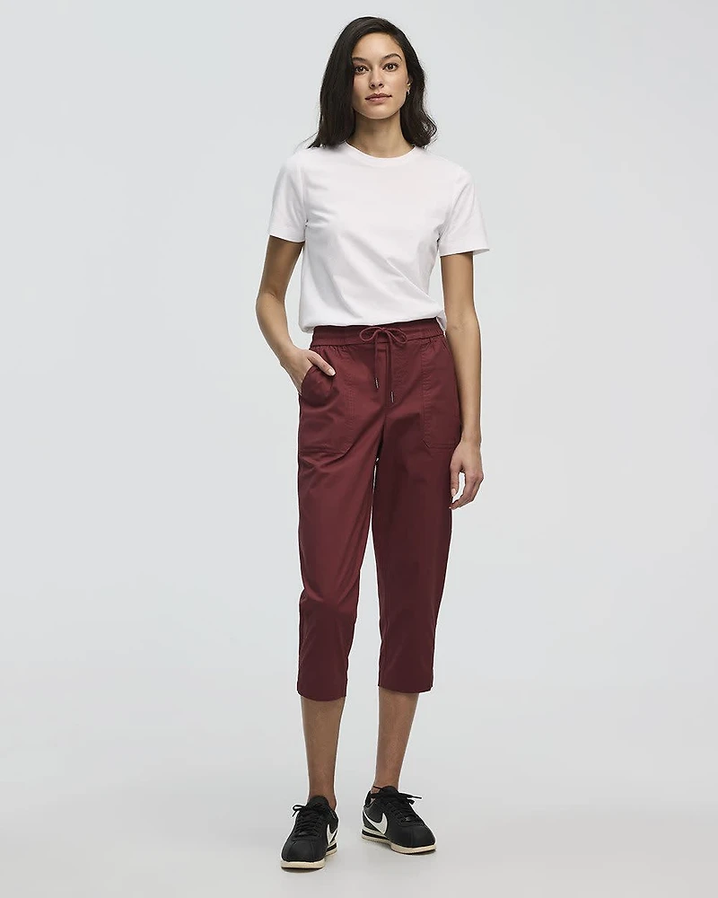 Pantalon capri en popeline