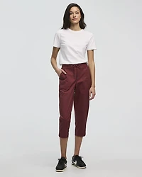Pantalon capri en popeline
