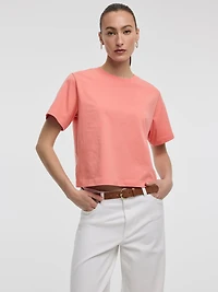 T-shirt boxy à col rond