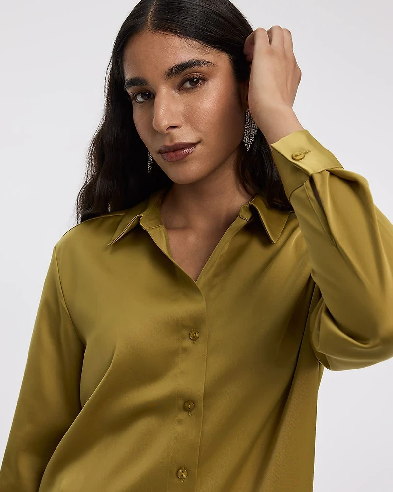 Satin Long-Sleeve Shirt