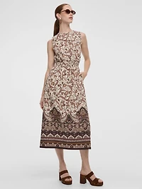 Robe maxi sans manches à col rond