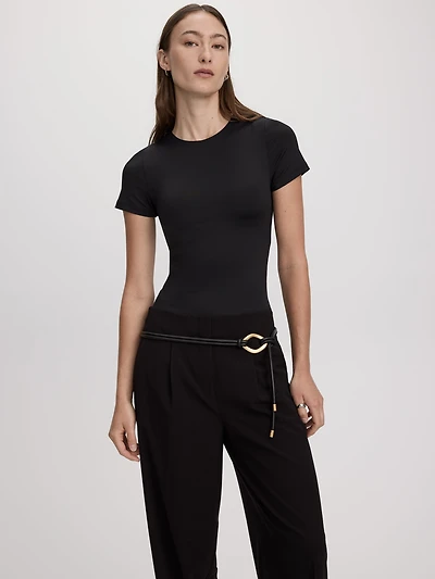 Short-Sleeve Crew-Neck Bodysuit