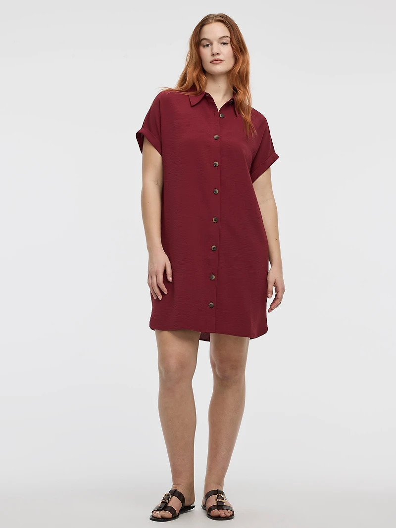 Robe chemise à manches courtes