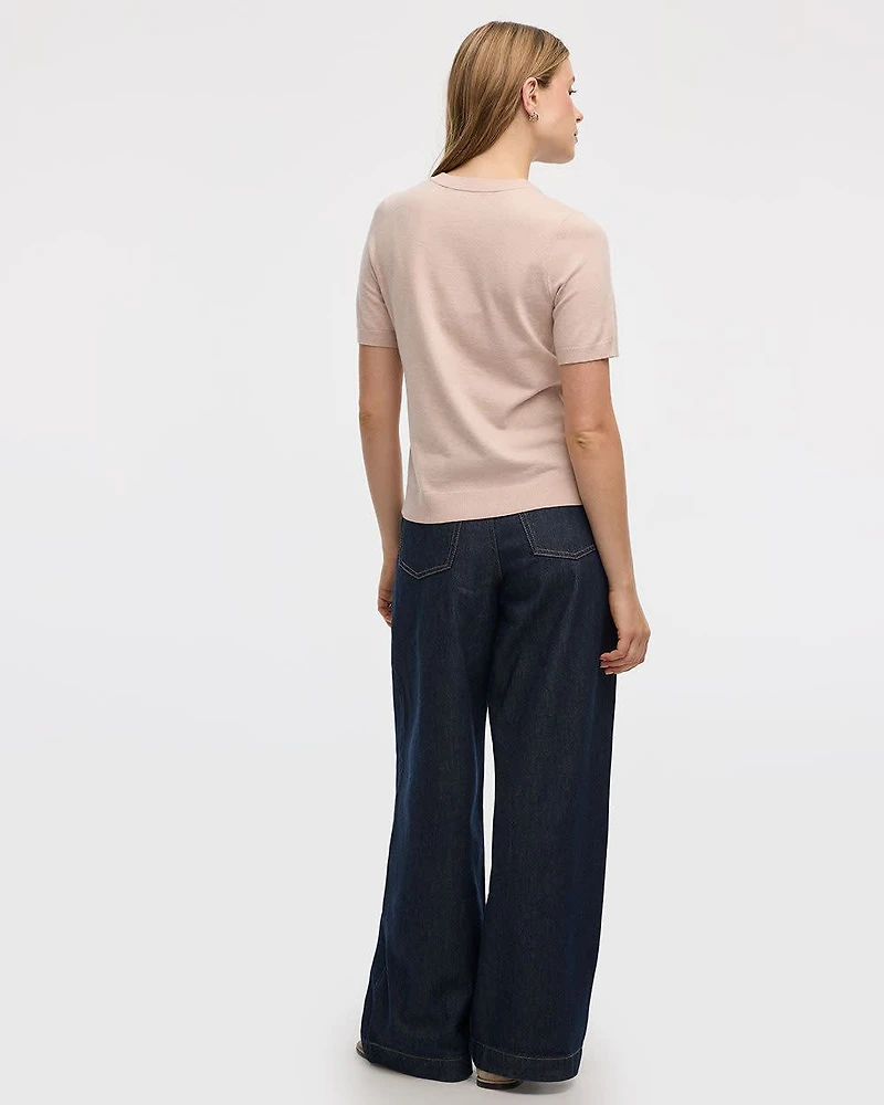 Short-Sleeve Buttoned-Down Cardigan