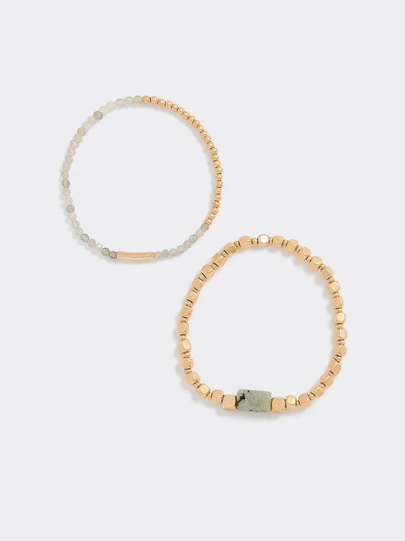 Bracelets with Stone Beads - Set of 2