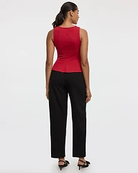 Haut péplum sans manches à col bateau