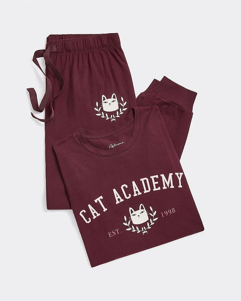 Long-Sleeve Top and Jogger Cotton Pyjama Set