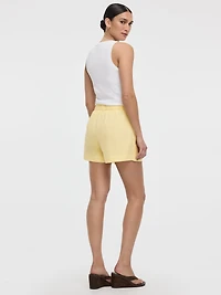 Jupe-short portefeuille en mélange de lin