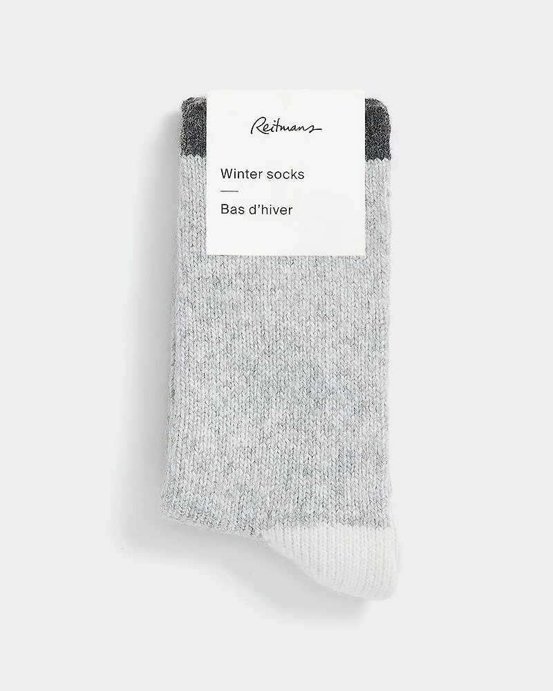 Winter Socks with Coloured Hem