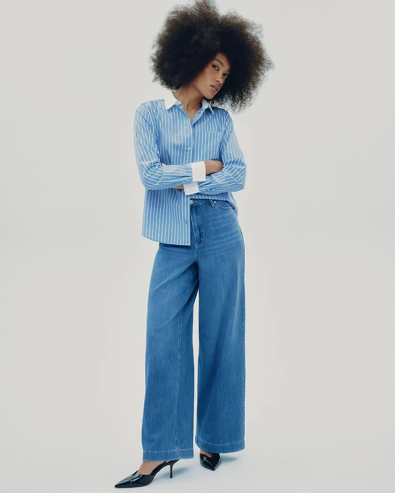 Wide-Leg High-Rise Jean