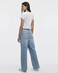 Wide-Leg Mid-Rise Jean with Drawstring