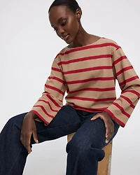 Haut à manches longues et col bateau