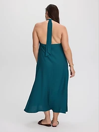 Sleeveless Halter-Neck Maxi Dress