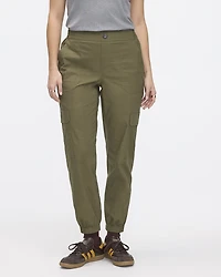 Pantalon jogger en popeline avec poches cargo - Long