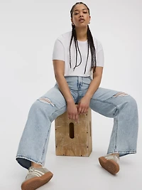 Mid-Rise Ripped Baggy Jean - Curvy Fit