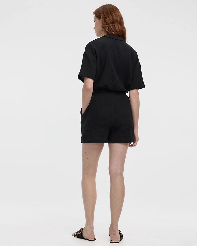 Waffled Cotton Shorts