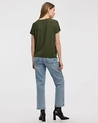 T-shirt à manches courtes dolman et col bateau