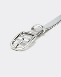 Metallic Faux Leather Belt