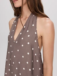 Robe maxi sans manches à col licou