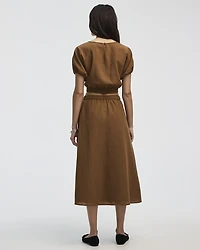 Cropped Short-Sleeve Boat-Neck Top