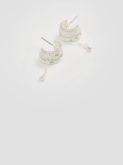 Rhinestone Encrusted Cuff Earrings