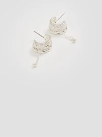Rhinestone Encrusted Cuff Earrings
