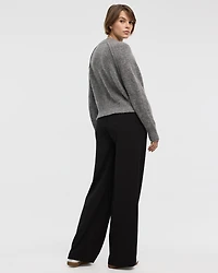 Long-Sleeve Crew-Neck Pullover with Soutache Bow