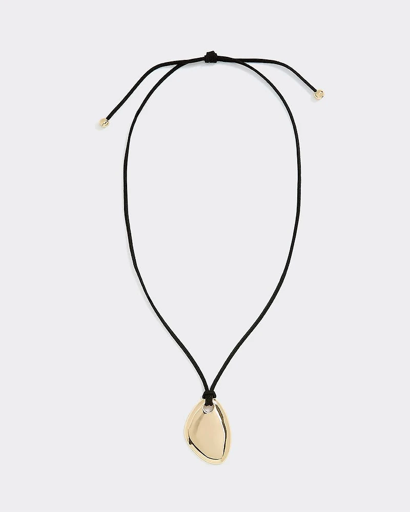 Long Cord Necklace with Organic Pendant