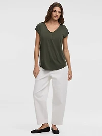 Tunique à manches très courtes et col V