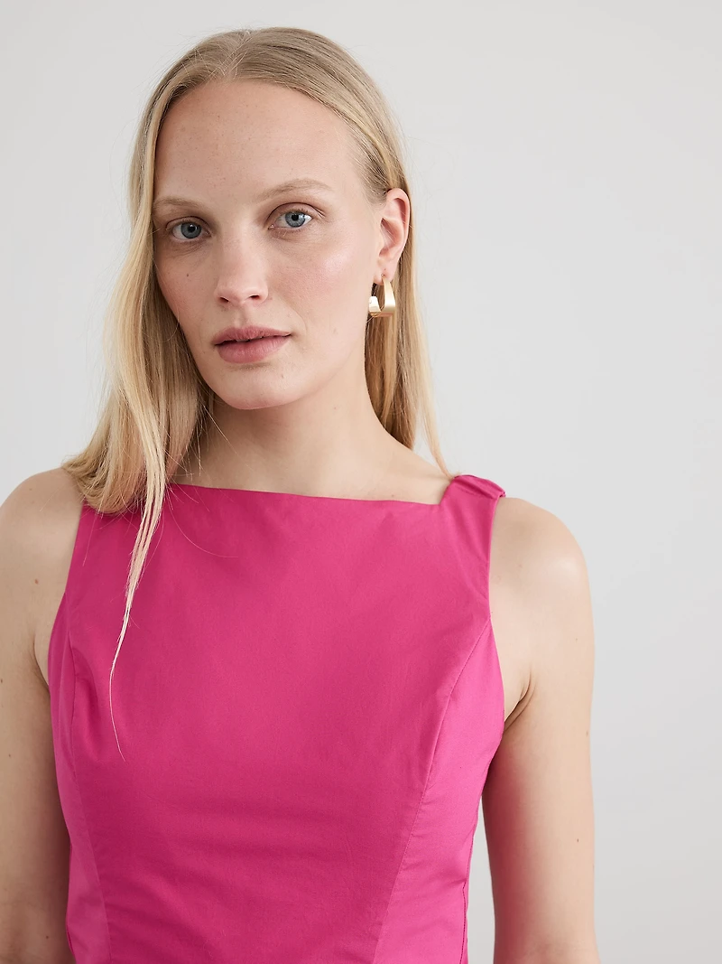 Robe maxi sans manches à col bateau