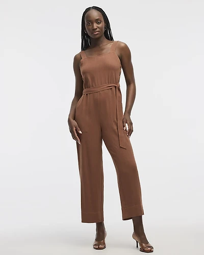 Combinaison sans manches et jambe droite avec col carré