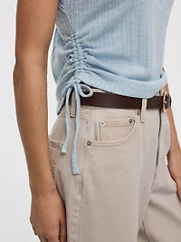 Haut à manches très courtes avec fronces latérales