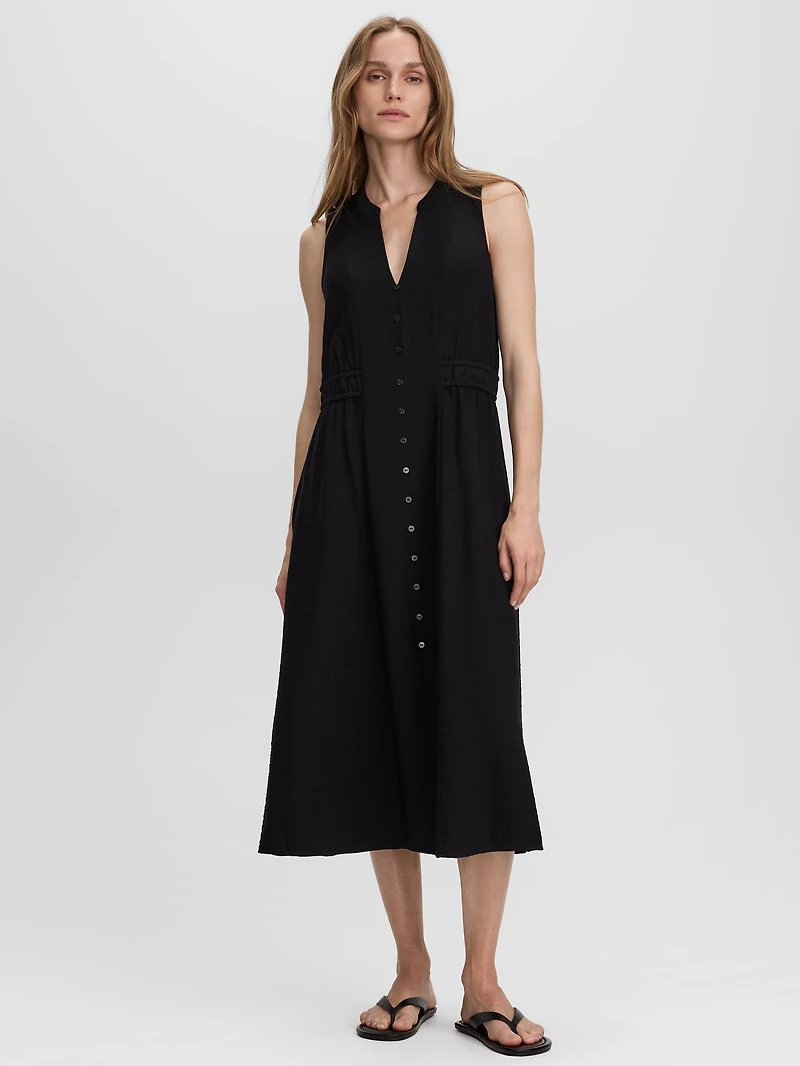 Sleeveless Midi Shirtdress