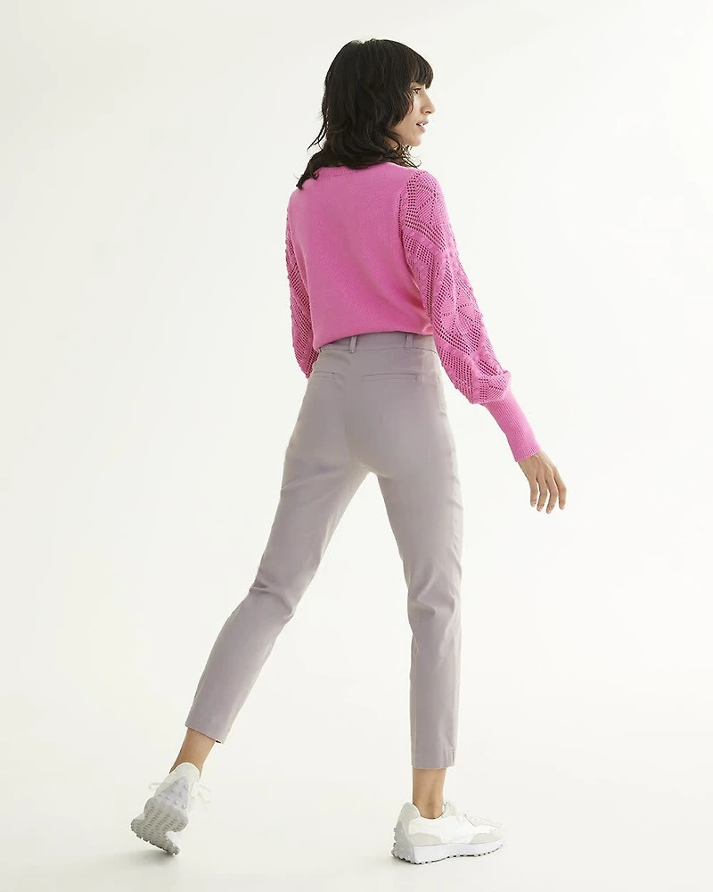 Slim-Leg High-Rise Ankle Pant