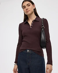 Long-Sleeve Polo Sweater
