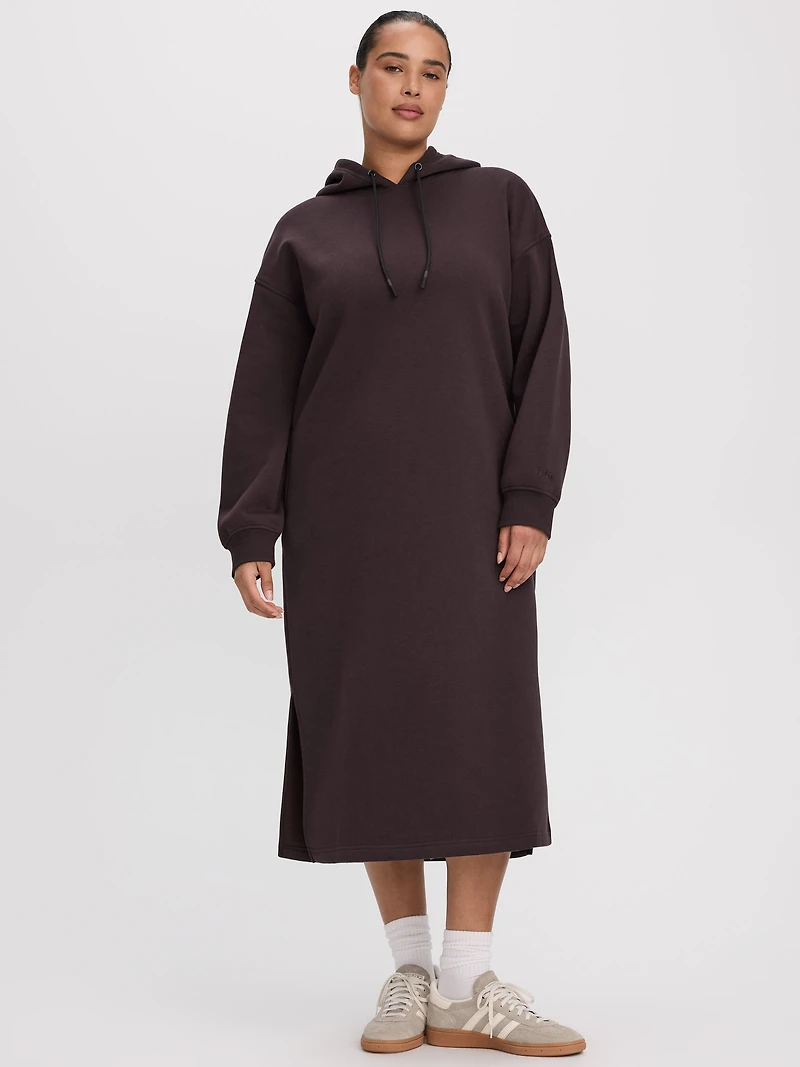 Robe midi à capuchon en French Terry