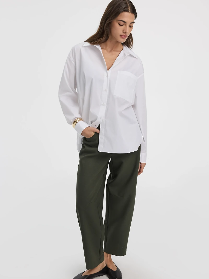 Mid-Rise Barrel Pants