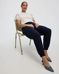 Pantalon jogger en popeline avec poches cargo - Long