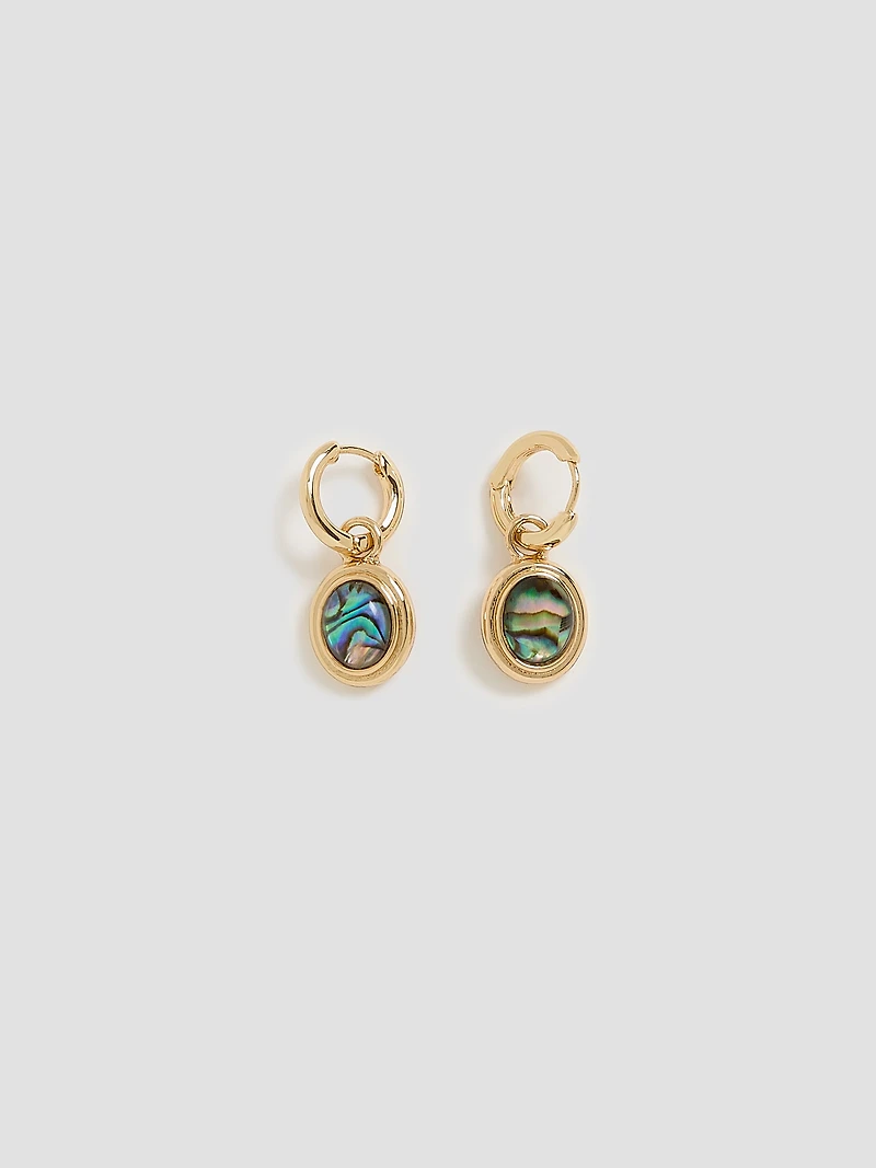 Anneaux avec pendentif en pierre