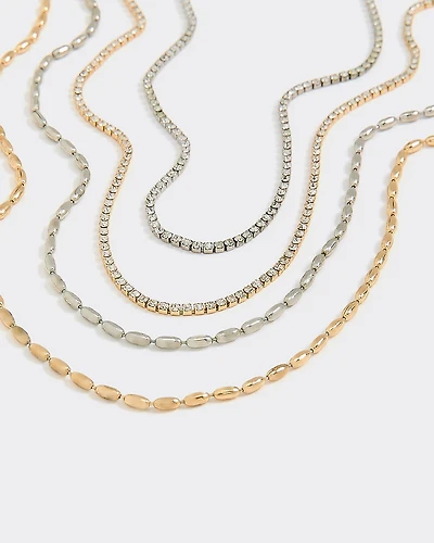 Four-Chain Short Necklace