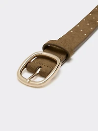 Studded Faux Suede Belt
