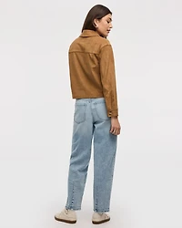 Cropped Faux-Suede Jacket