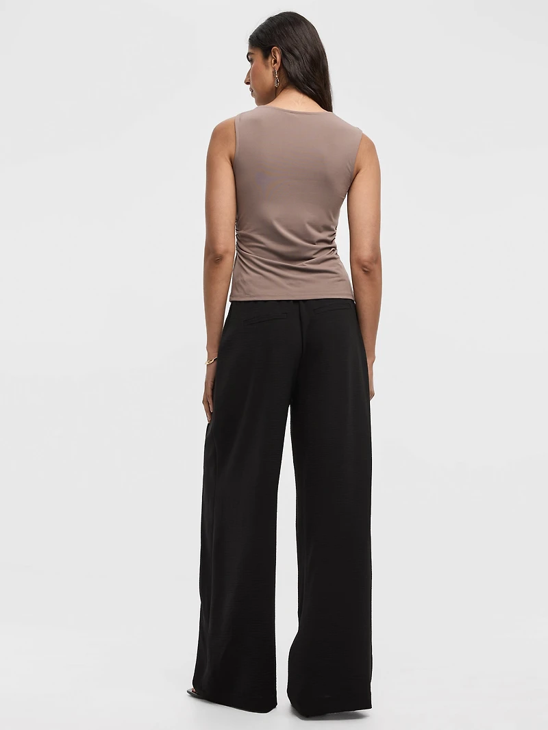 Sleeveless Top with Asymmetrical Neckline
