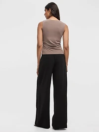 Sleeveless Top with Asymmetrical Neckline
