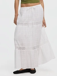 Pull-On Tiered Maxi Skirt