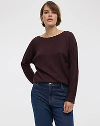 Long-Sleeve Boat-Neck Top