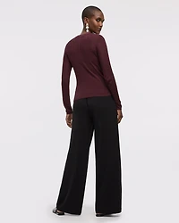 Pull à manches longues et col rond avec empiècement transparent