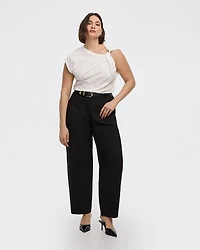 Mid-Rise Barrel Pants