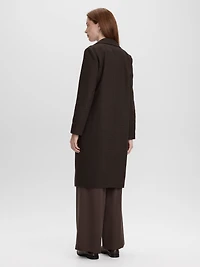 Manteau en laine à motif pied-de-poule