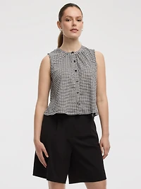 Buttoned-Down Crew-Neck Tank